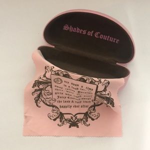 Juicy Couture Oversized Sunglass Case & Cloth